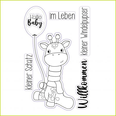 Baby-Giraffe - Stempelgummi